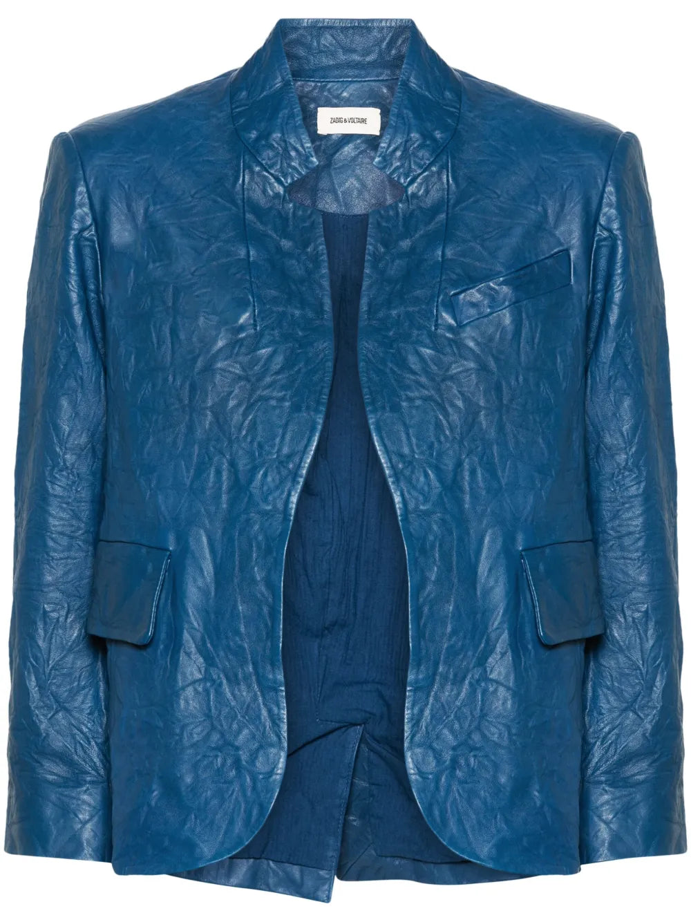 Verys Crinkled Leather Blazer