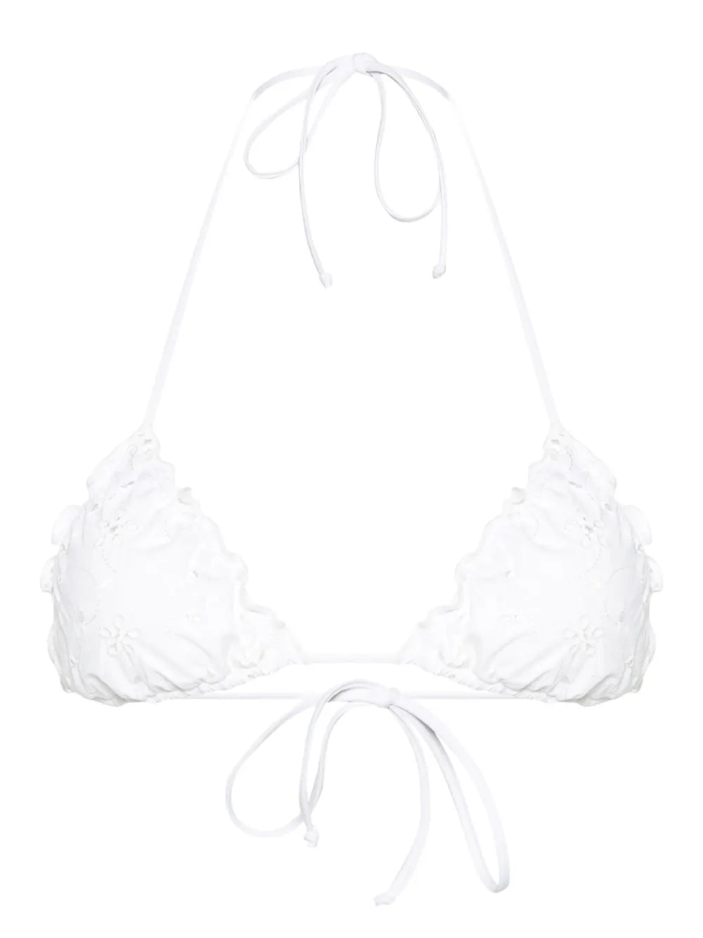 Saggitarius Floral-Embroidery Bikini Top