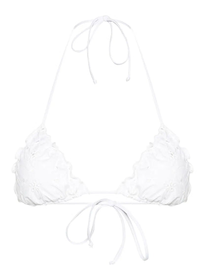 Saggitarius Floral-Embroidery Bikini Top