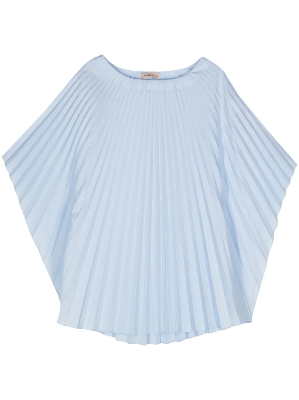 Boat-Neck Pleated Blouse
