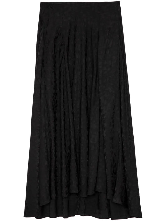 Jeanne Leopard Silk Skirt