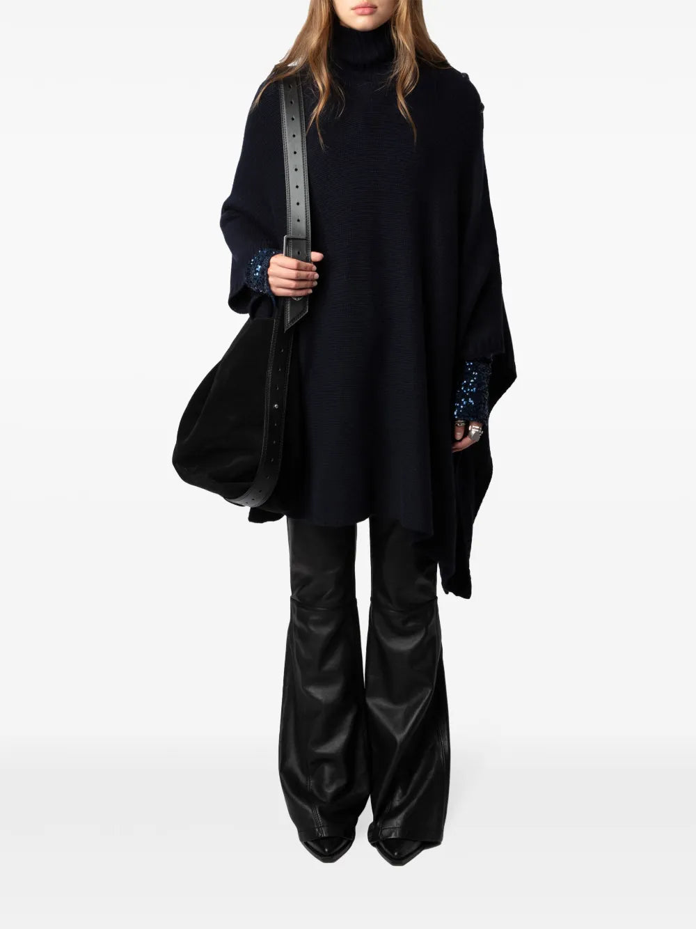 Cashmere-Blend Knitted Cape