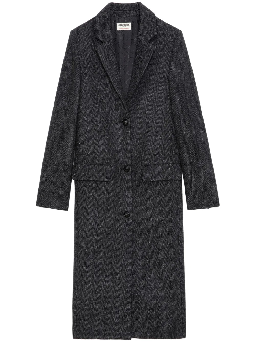 Wool-Blend Single-Breasted Coat