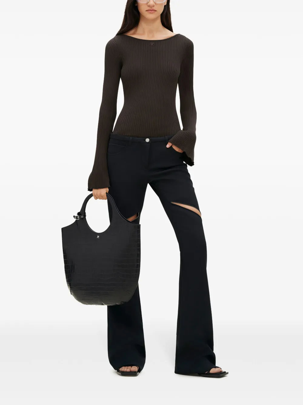 Boat-Neck Ribbed Jumper