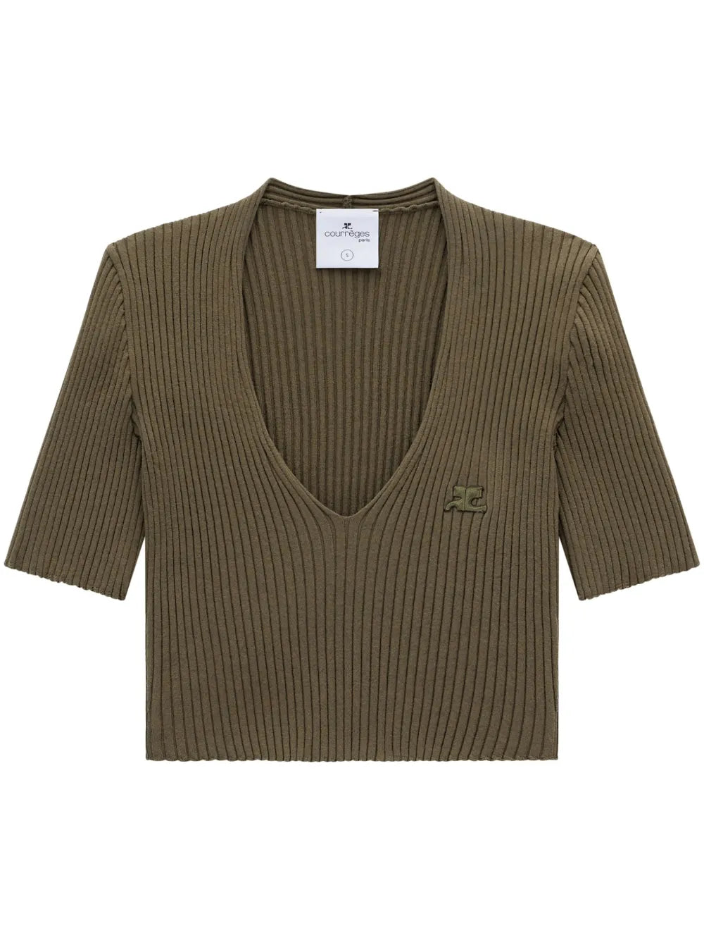 Ribbed Knit V-Neck Top