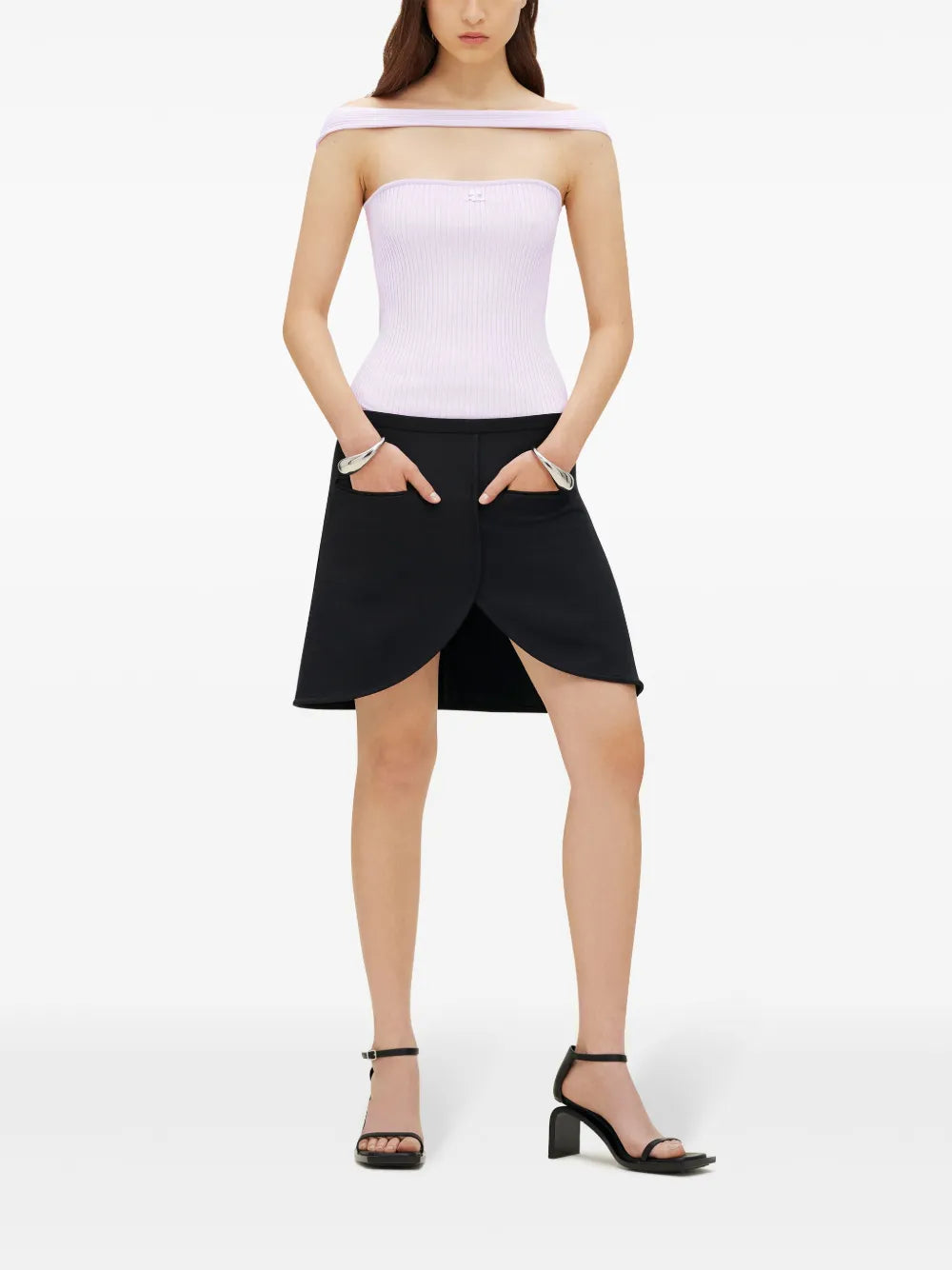 Cut-Out Ribbed Knit Top