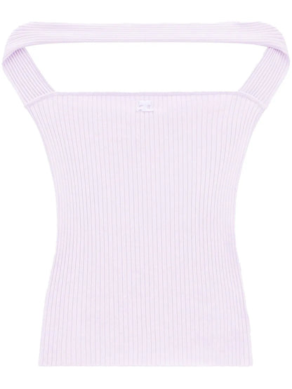Cut-Out Ribbed Knit Top