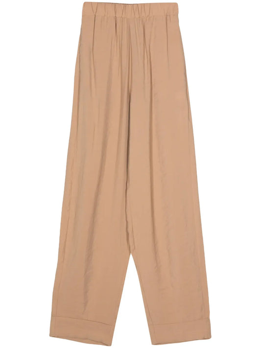 Elasticated-Waist Wide-Leg Trousers