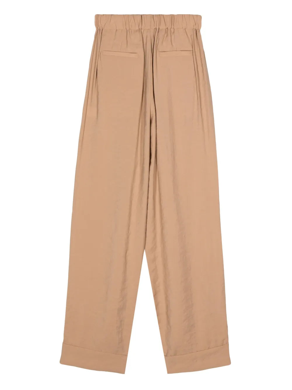 Elasticated-Waist Wide-Leg Trousers