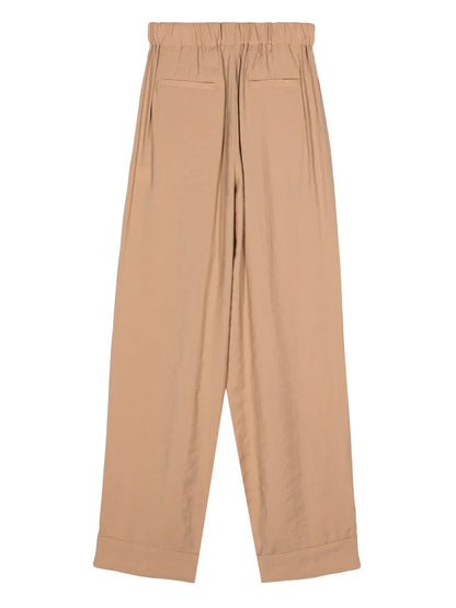Elasticated-Waist Wide-Leg Trousers