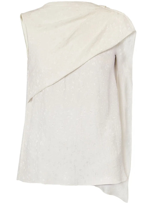 Asymmetric-Design Draped Blouse
