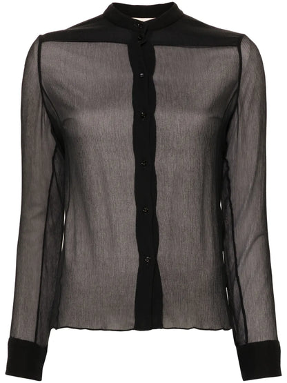 Chiffon-Crepe Silk Shirt
