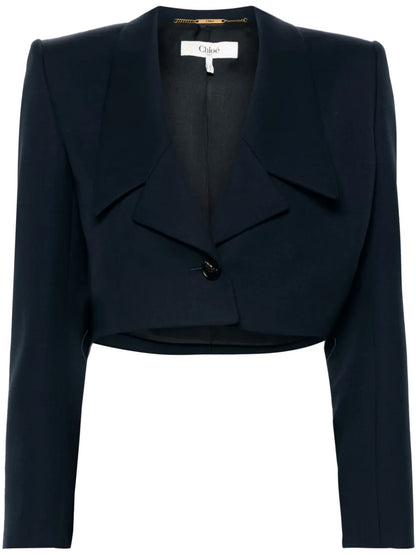 Single-Breasted Cropped Blazer