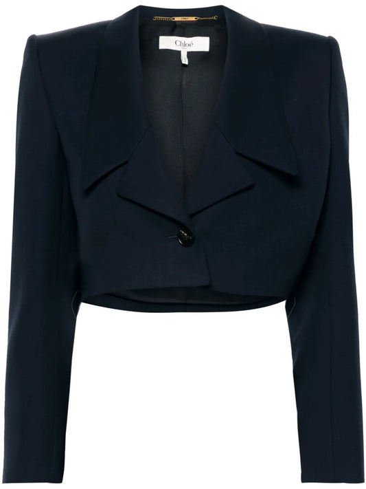 Single-Breasted Cropped Blazer