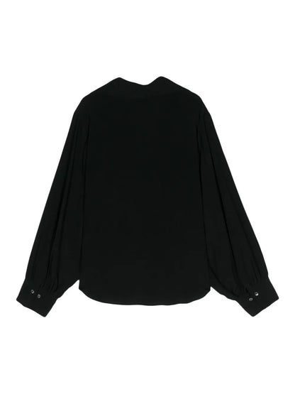 Long-Sleeves Crepe Blouse