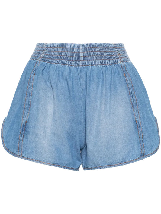 Chambray Mini Shorts