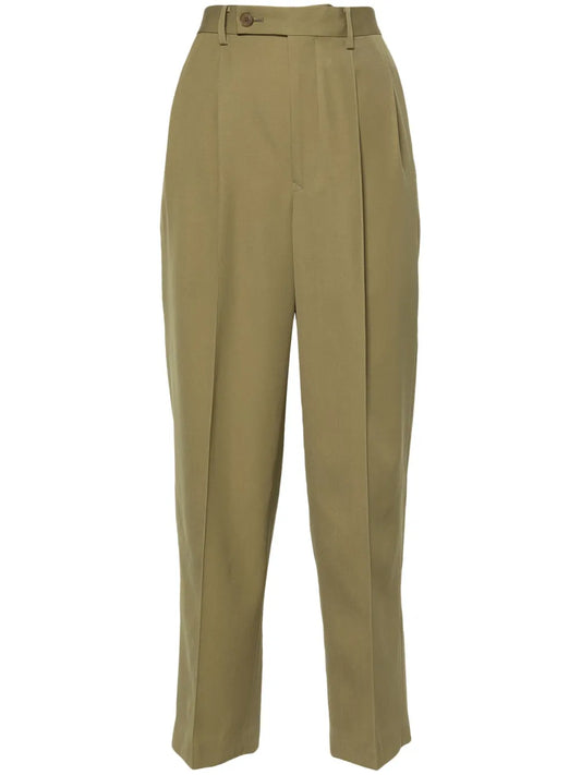 Pleat-Detail Wide-Leg Trousers