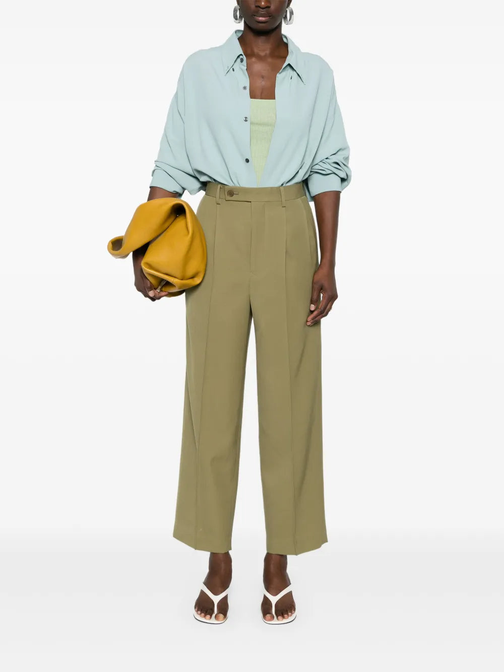 Pleat-Detail Wide-Leg Trousers