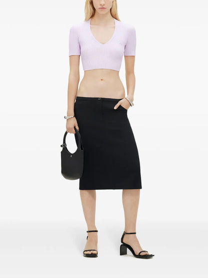 Ribbed Knit V-Neck Top