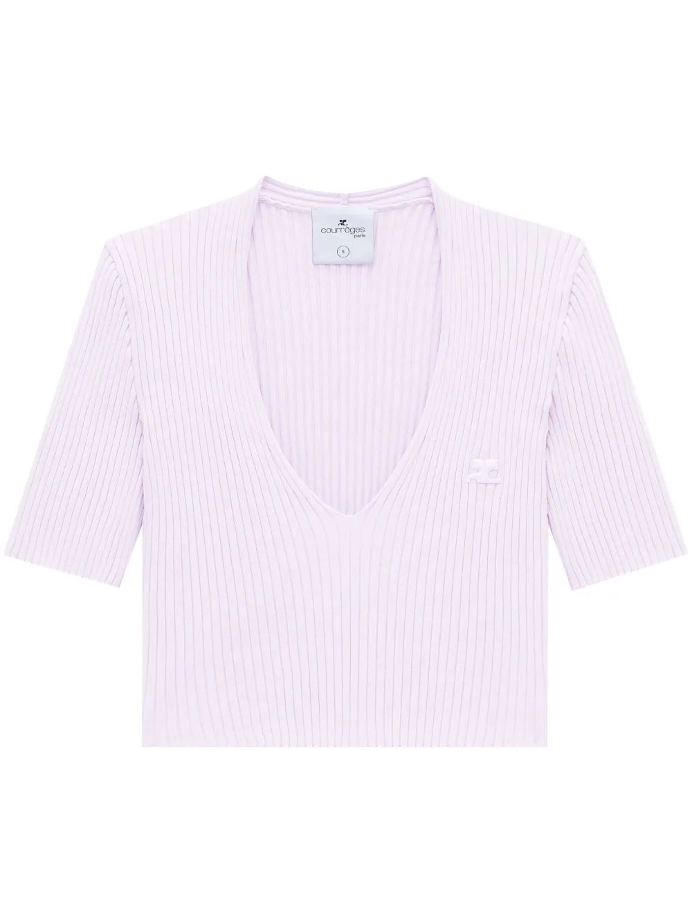Ribbed Knit V-Neck Top