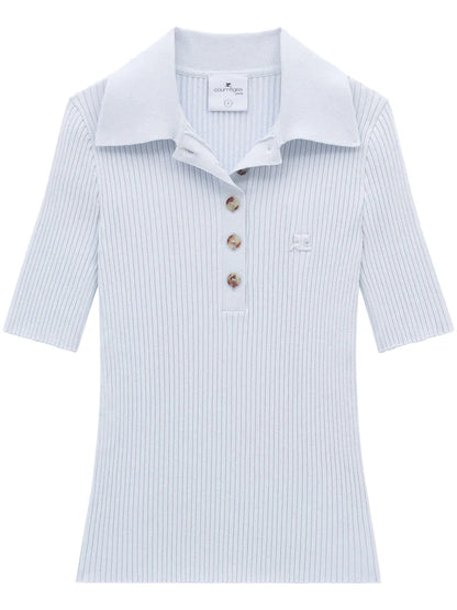 Iconic Rib-Knit Polo Shirt