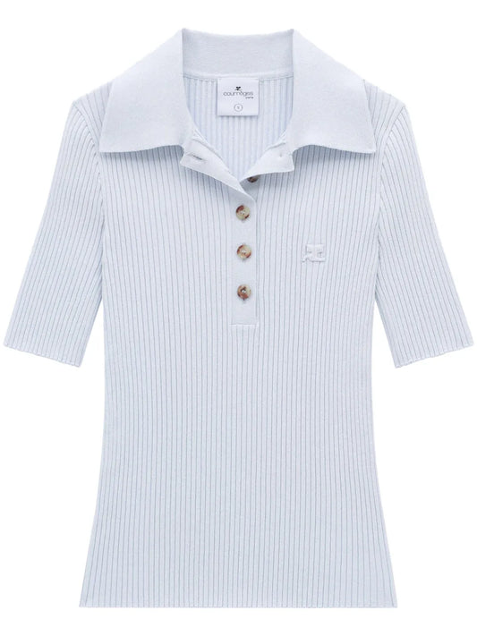 Iconic Rib-Knit Polo Shirt