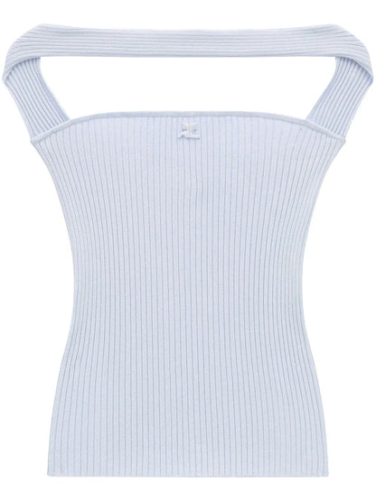 Cut-Out Ribbed Knit Top