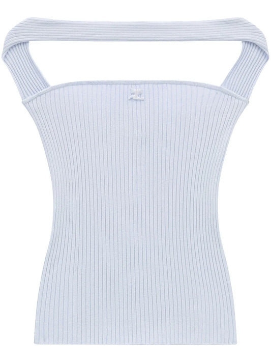 Cut-Out Ribbed Knit Top