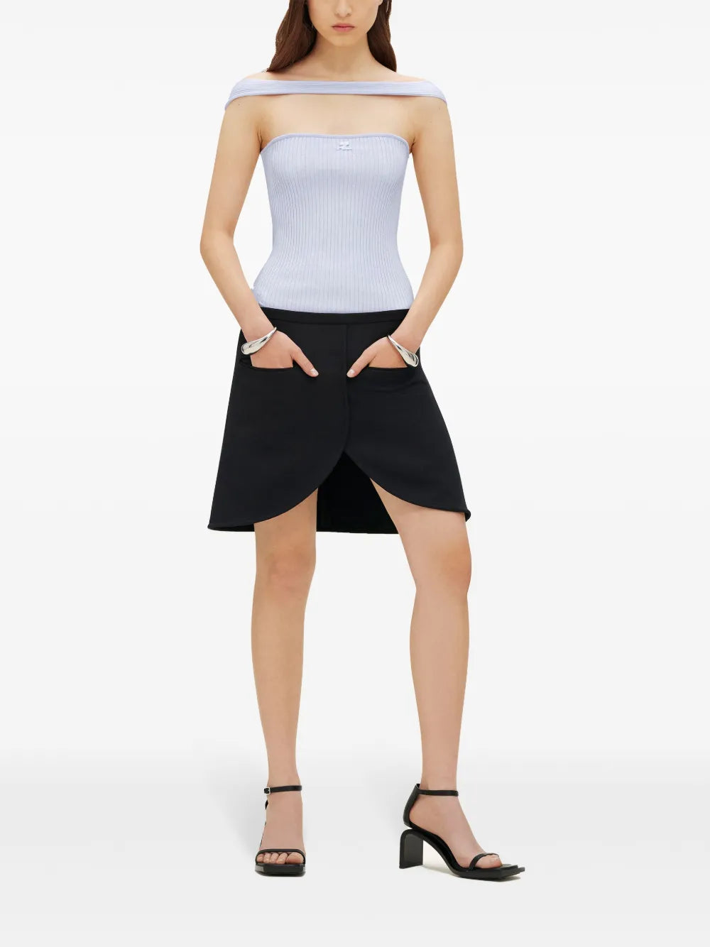 Cut-Out Ribbed Knit Top