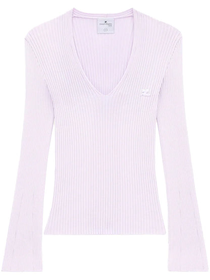 V-Neck Ribbed Jumper