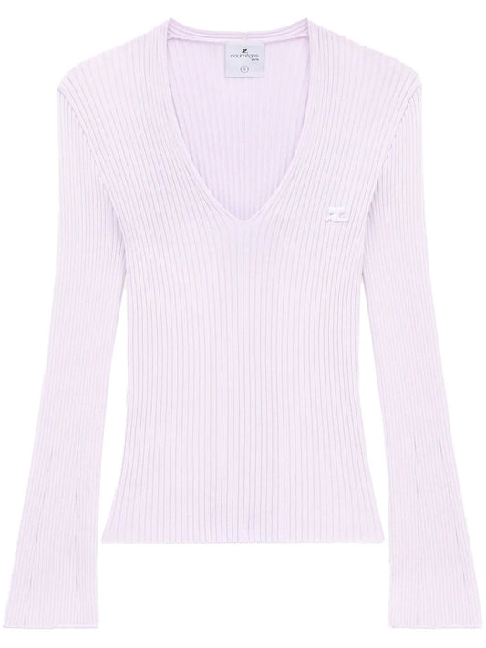 V-Neck Ribbed Jumper