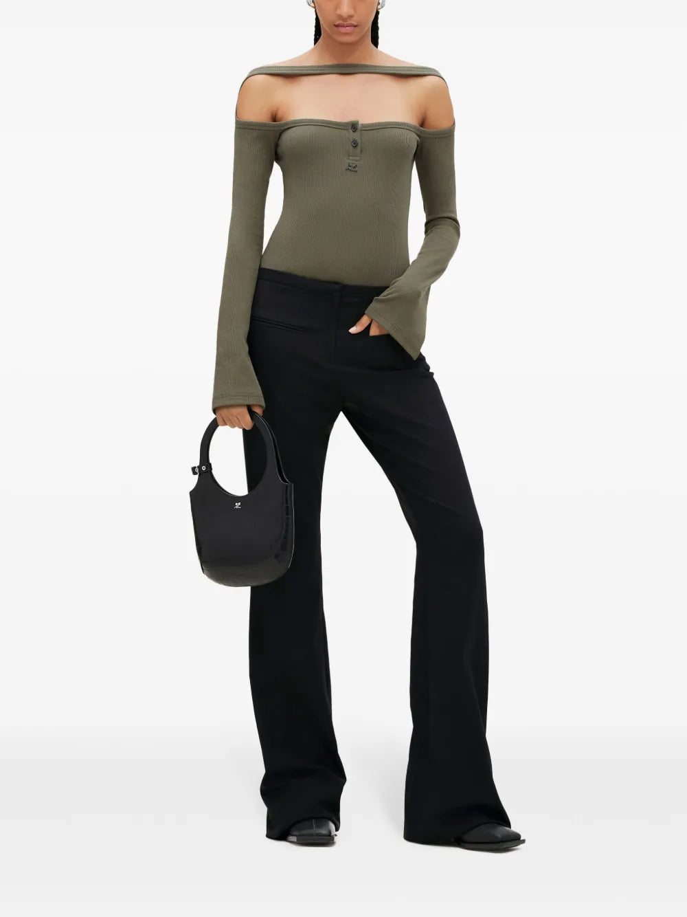 Cut-Out Ribbed Bodysuit