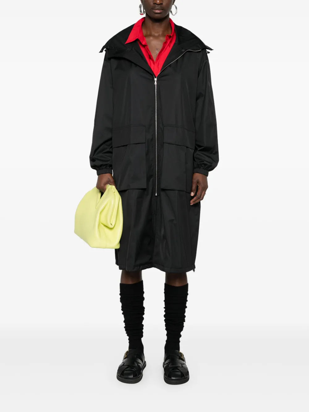 Zip-Up Hooded Raincoat