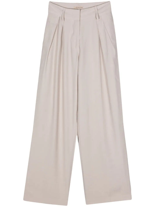 Darted Wide-Leg Trousers