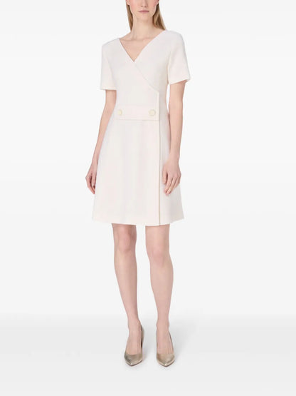 Tabitha Wrap-Design Wool Dress