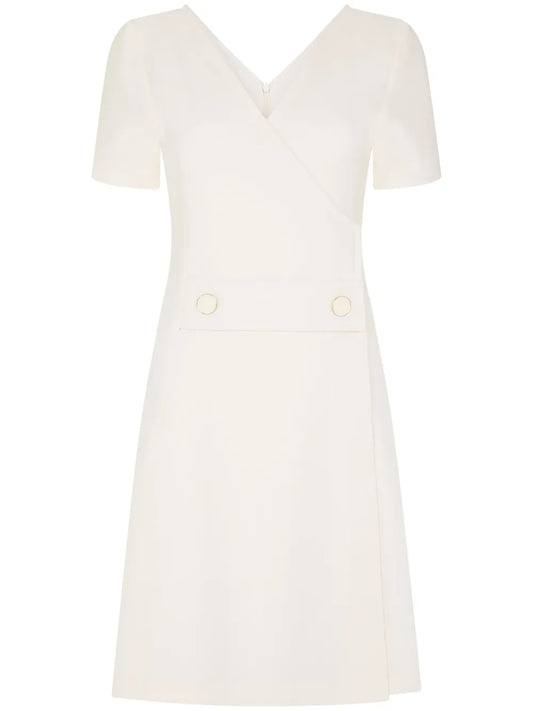 Tabitha Wrap-Design Wool Dress