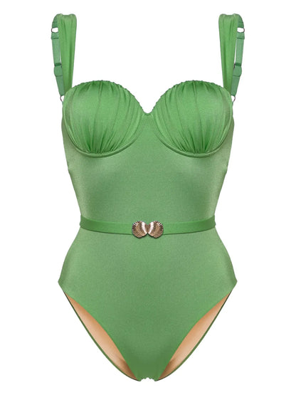 Belted Ruched Balconette Swimsuit