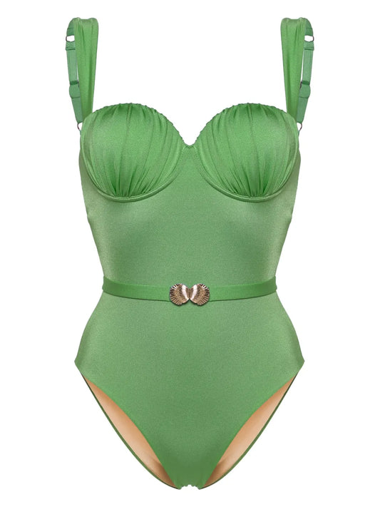 Belted Ruched Balconette Swimsuit
