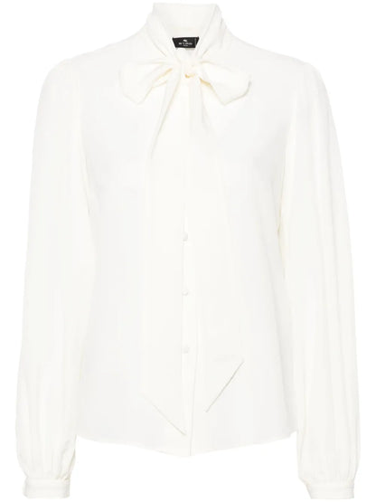 Pussy-Bow Silk Shirt