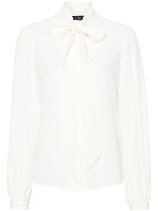 Pussy-Bow Silk Shirt