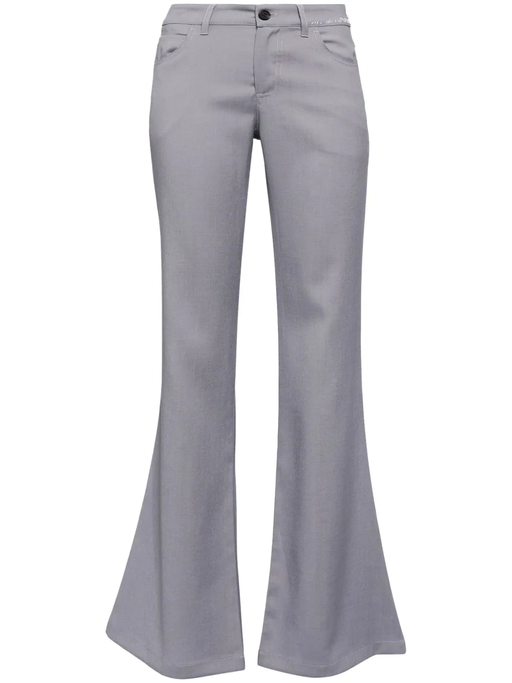 Mid-Rise Flared Wool Pants
