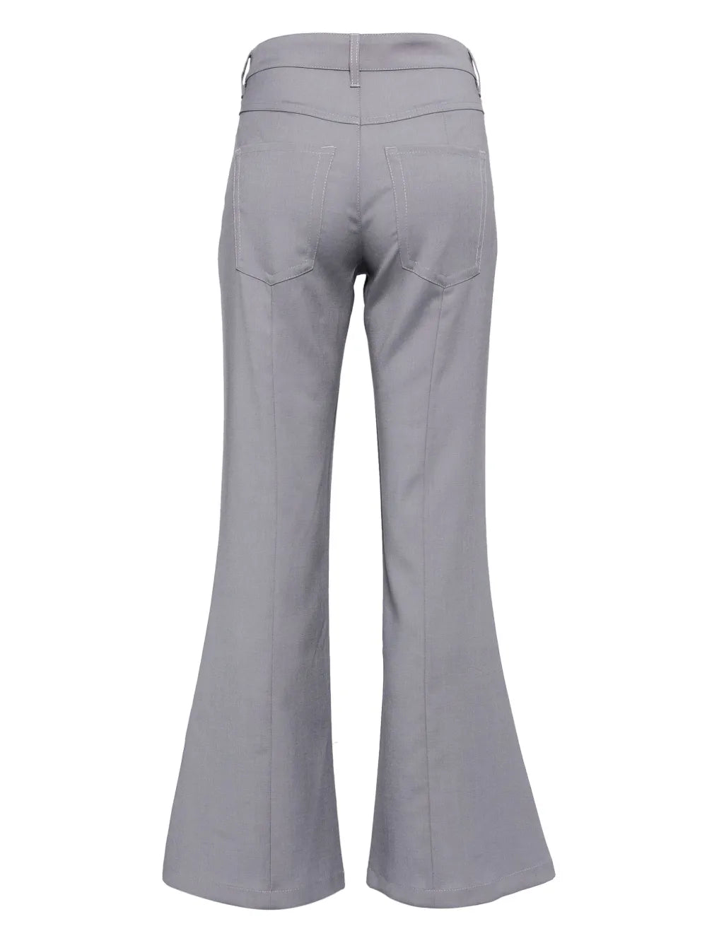 Mid-Rise Flared Wool Pants