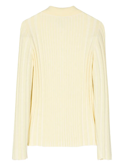 Baby Fox-Embroidered Ribbed Cardigan