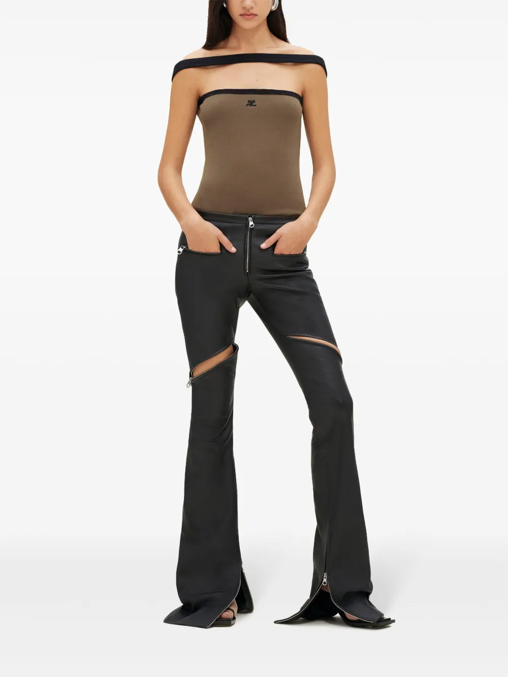 Ellipse Low-Rise Leather Trousers