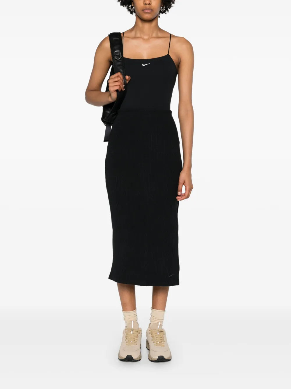 Ribbed-Knit Midi Skirt