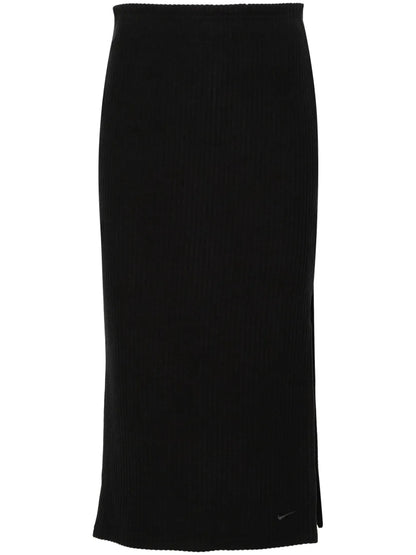 Ribbed-Knit Midi Skirt