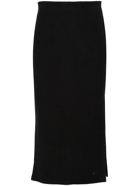 Ribbed-Knit Midi Skirt