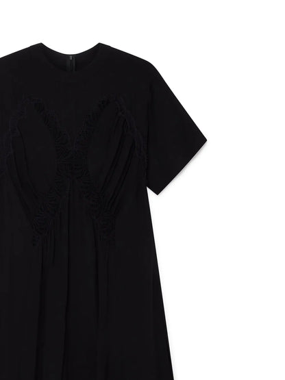 Lace-Detail Silk Maxi Dress