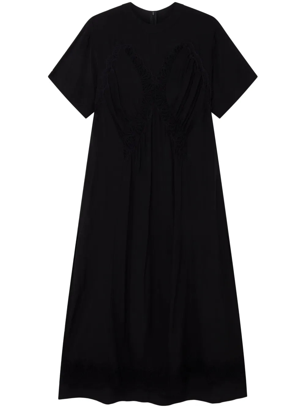 Lace-Detail Silk Maxi Dress