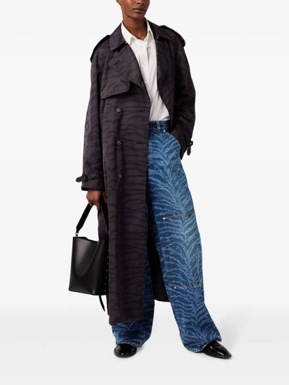 Tiger-Print Recycled-Polyamide Trench Coat